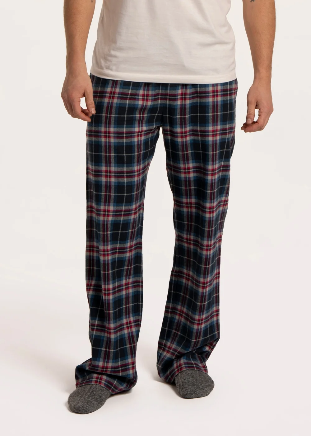 Brakeburn Green Cassington Check Open Hem Pyjama Bottoms - 36 Image 4