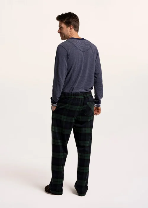 Brakeburn Navy Chalburycheck Open Hem Pyjama Bottoms - 30 Image 3