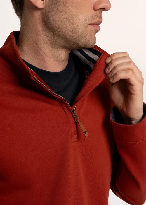 Brakeburn Rust Frampton 1/4 Zip Sweat - S Image 3