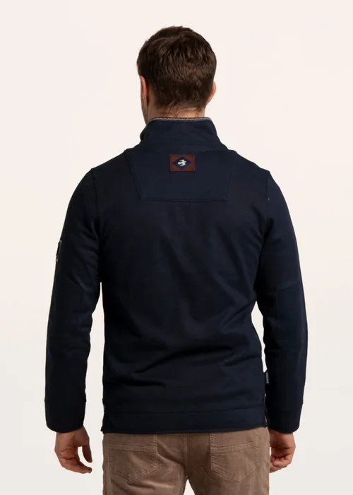 Brakeburn Navy Talbot Chest Panel 1/4 Zip Sweat - S Image 2