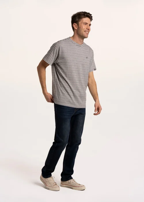 Brakeburn Navy Spruce Multi Stripe T-Shirt - 2XL Image 3