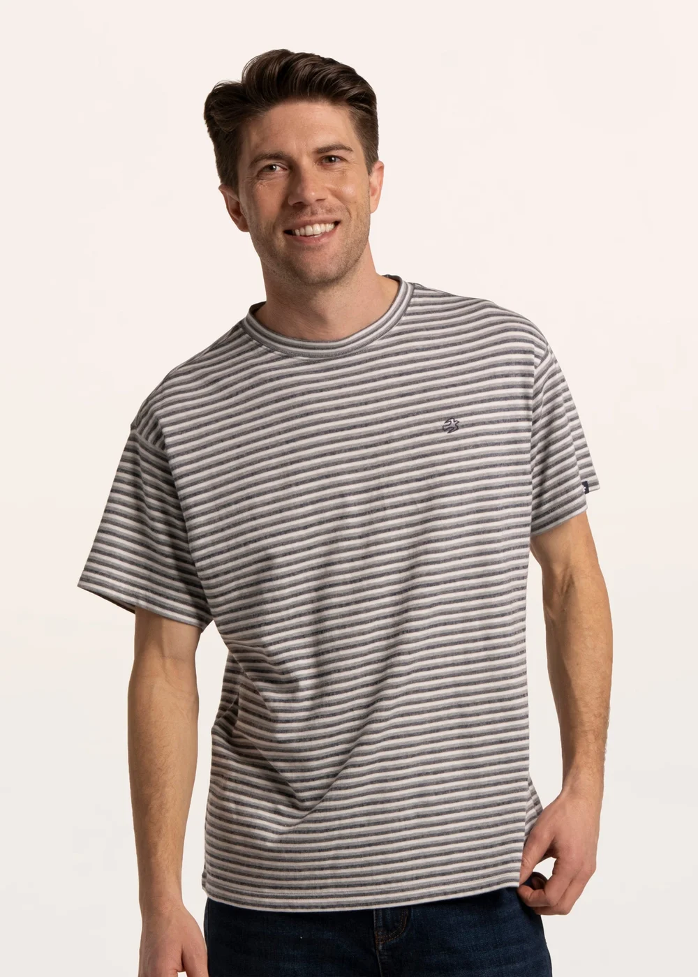 Brakeburn Navy Spruce Multi Stripe T-Shirt - 2XL Image 5