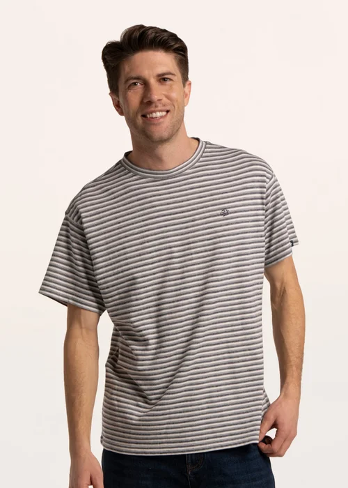 Brakeburn Navy Spruce Multi Stripe T-Shirt - 2XL Image 5