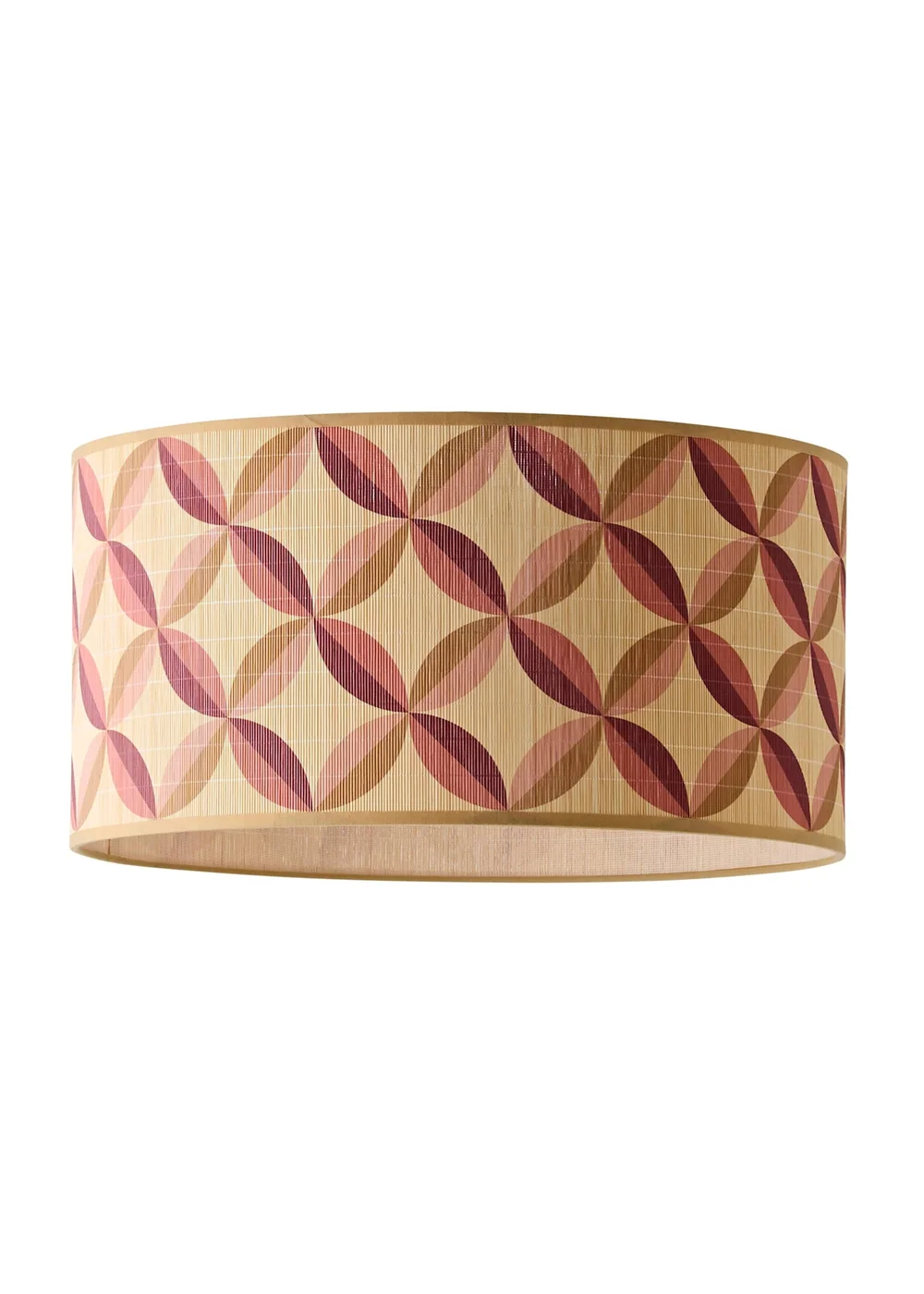 ValueLights Lori Geo Print Large Bamboo Drum Shade 45cm - One Size Image 5