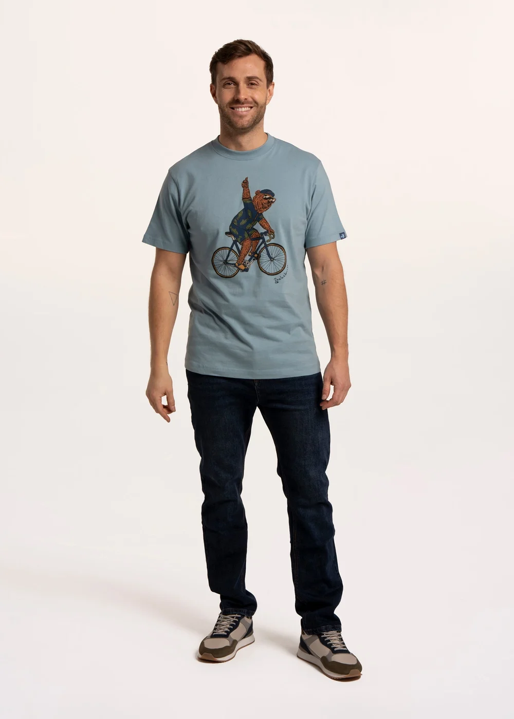 Brakeburn Blue Hanwell Bear On A Bike T-Shirt - S Image 1