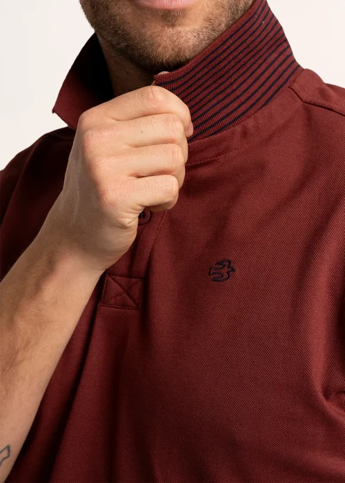 Brakeburn Burgundy Saintbury Pique Polo - M Image 2
