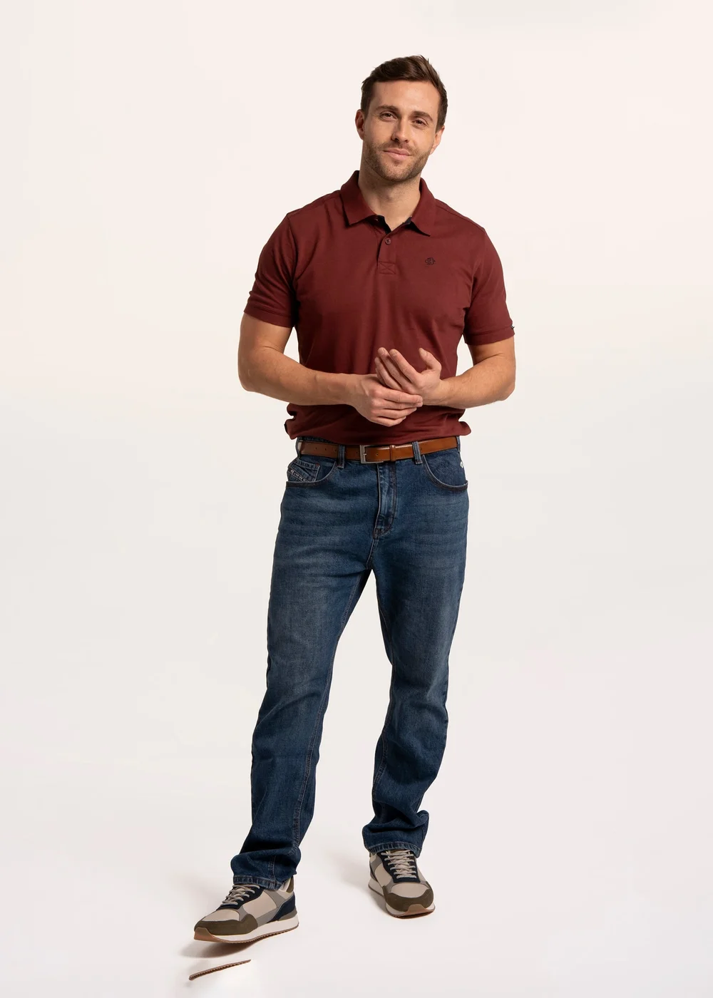 Brakeburn Burgundy Saintbury Pique Polo - M Image 1