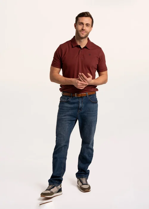 Brakeburn Burgundy Saintbury Pique Polo - M Image 1