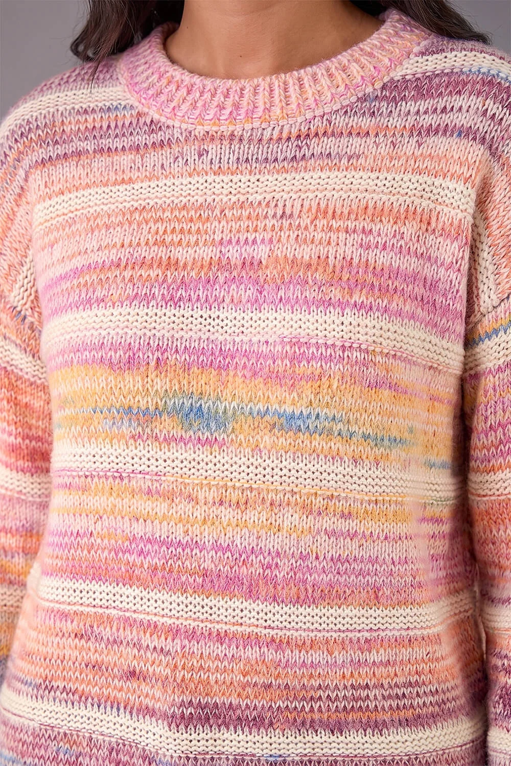 Roman Pink Fluffy Stripe Knit - 14 Image 4