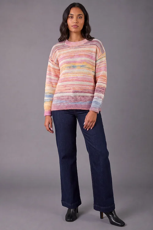 Roman Pink Fluffy Stripe Knit - 14 Image 2