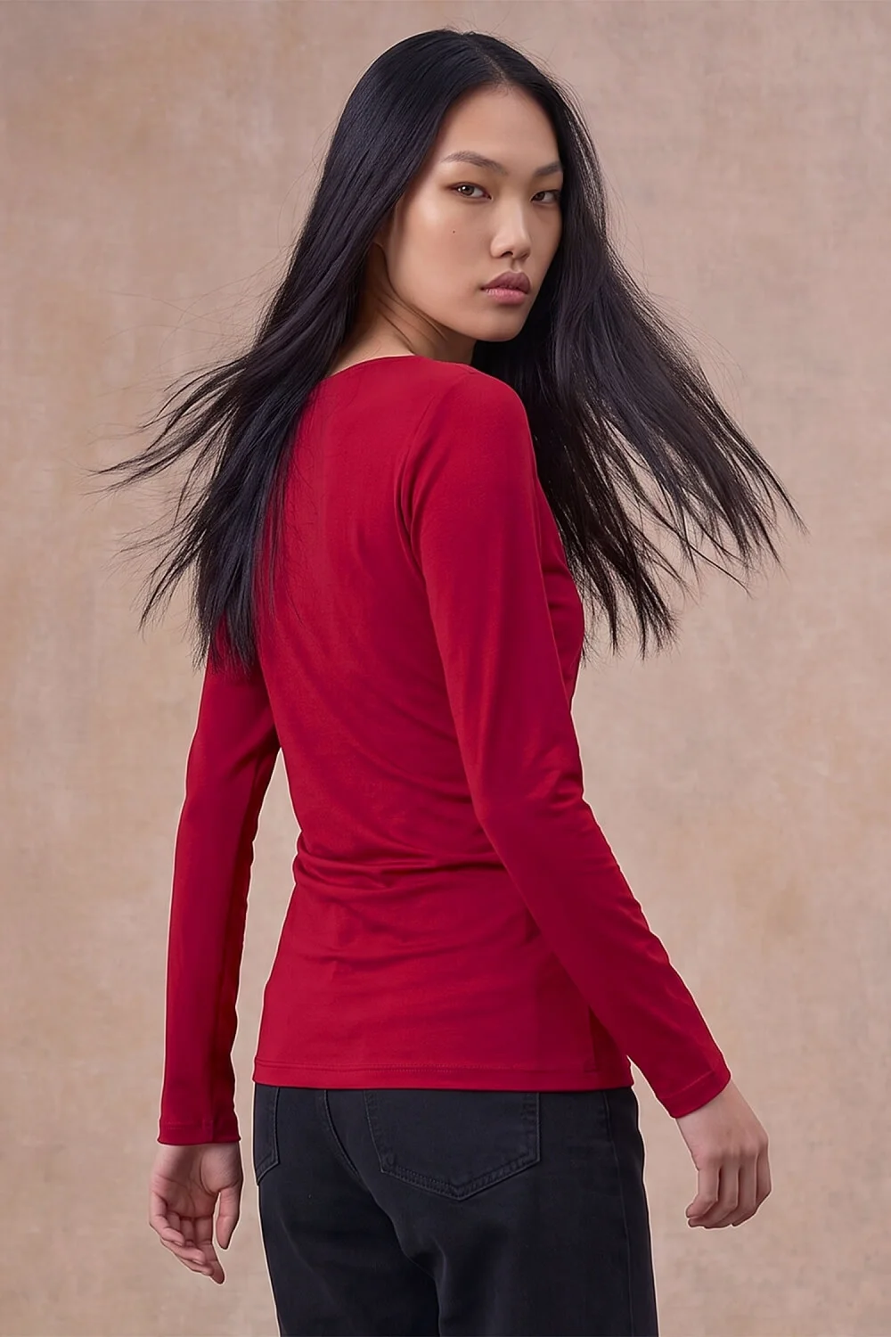 Roman Wine Asymm Slinky Top - 14 Image 3