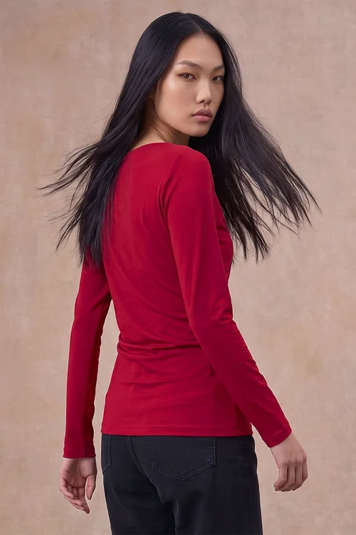 Roman Wine Asymm Slinky Top - 14 Image 3