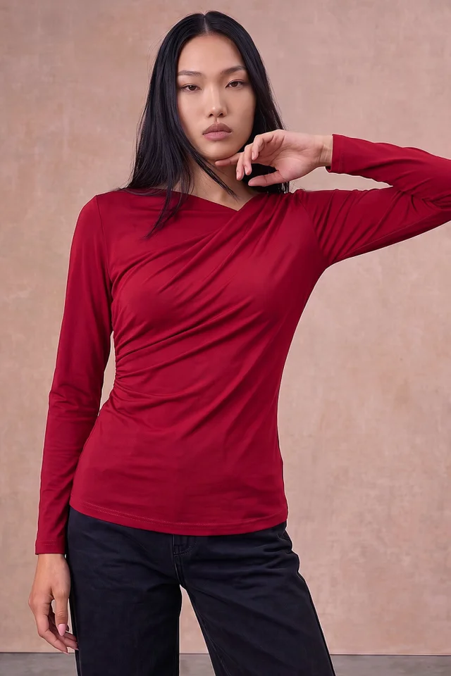 Roman Wine Asymm Slinky Top