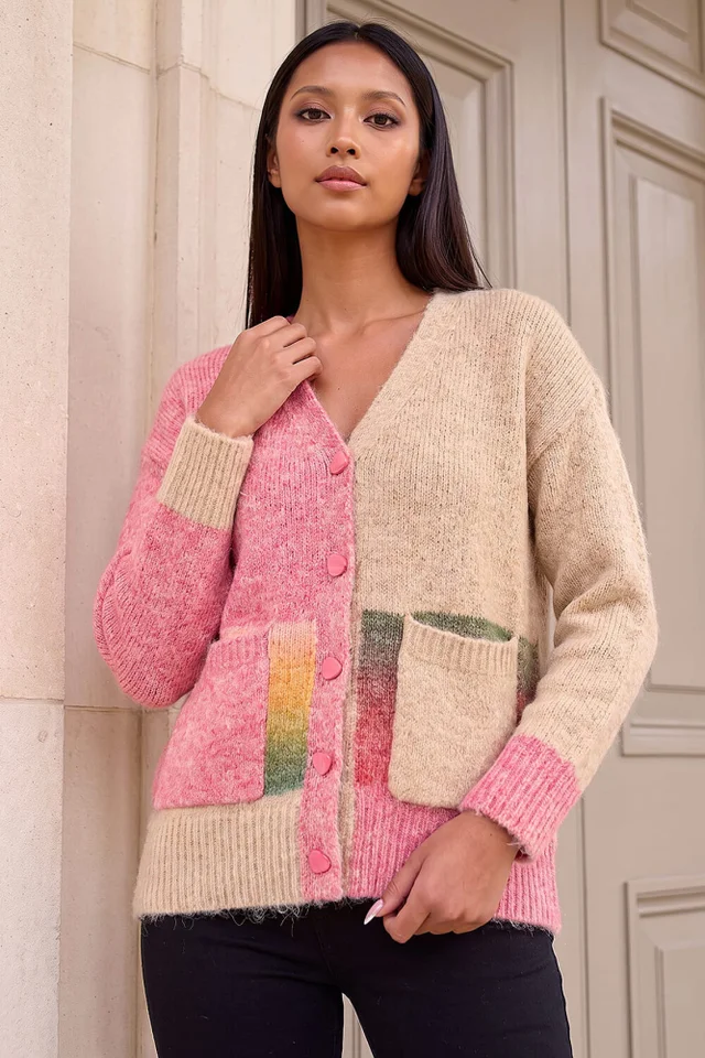 Roman Pink Petite Pocket Cardigan