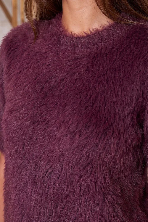 Roman Wine Fluffy Short Sleeve Top - 14 Image 4