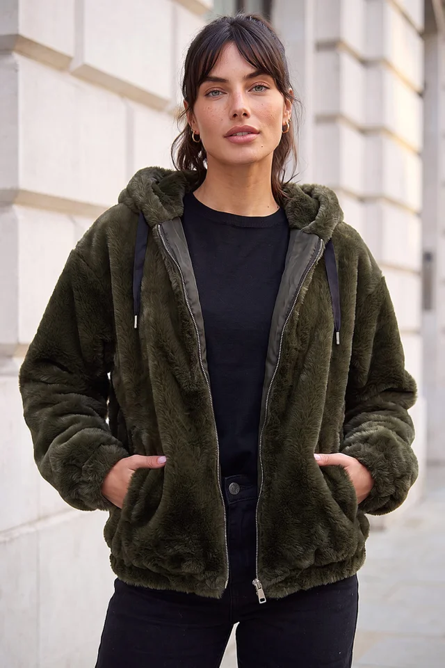 Roman Forest Faux Fur Hood Jacket
