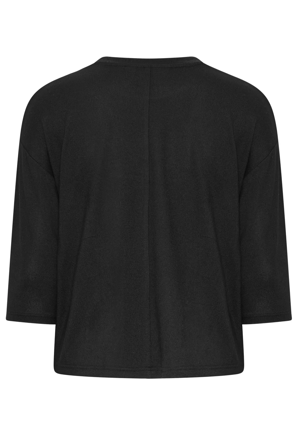 Yours Curve Black Soft Touch Crew Neck Top - 18 Image 2
