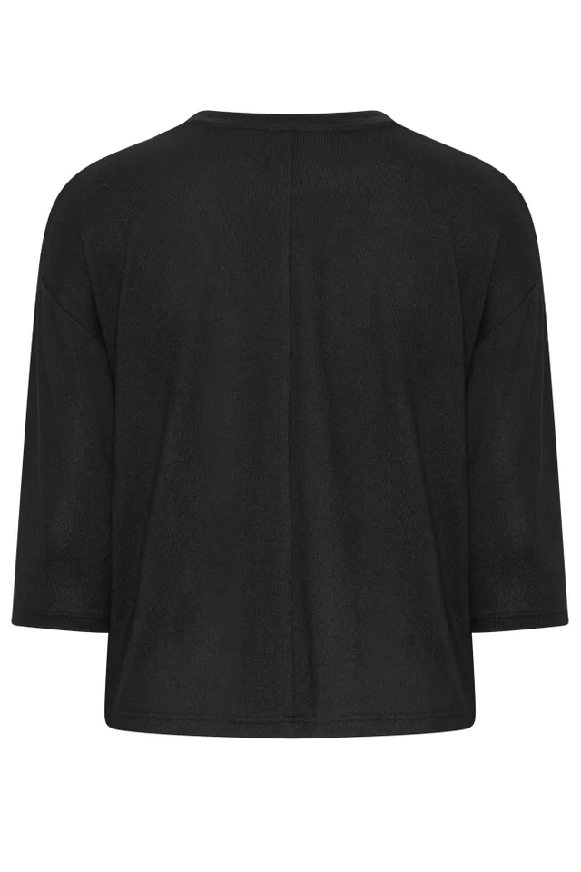 Yours Curve Black Soft Touch Crew Neck Top