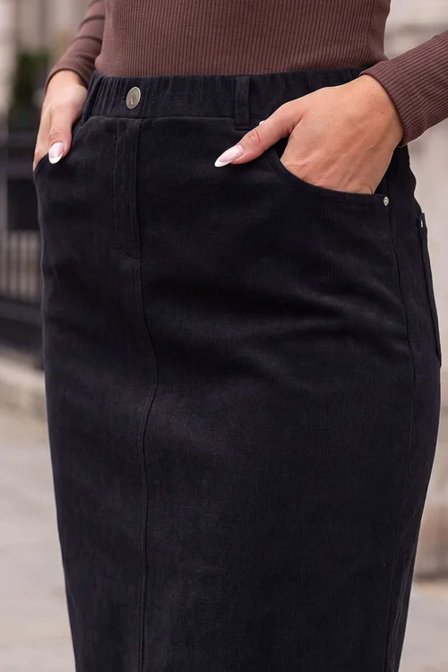 Roman Black Cord Aline Skirt - 14 Image 4