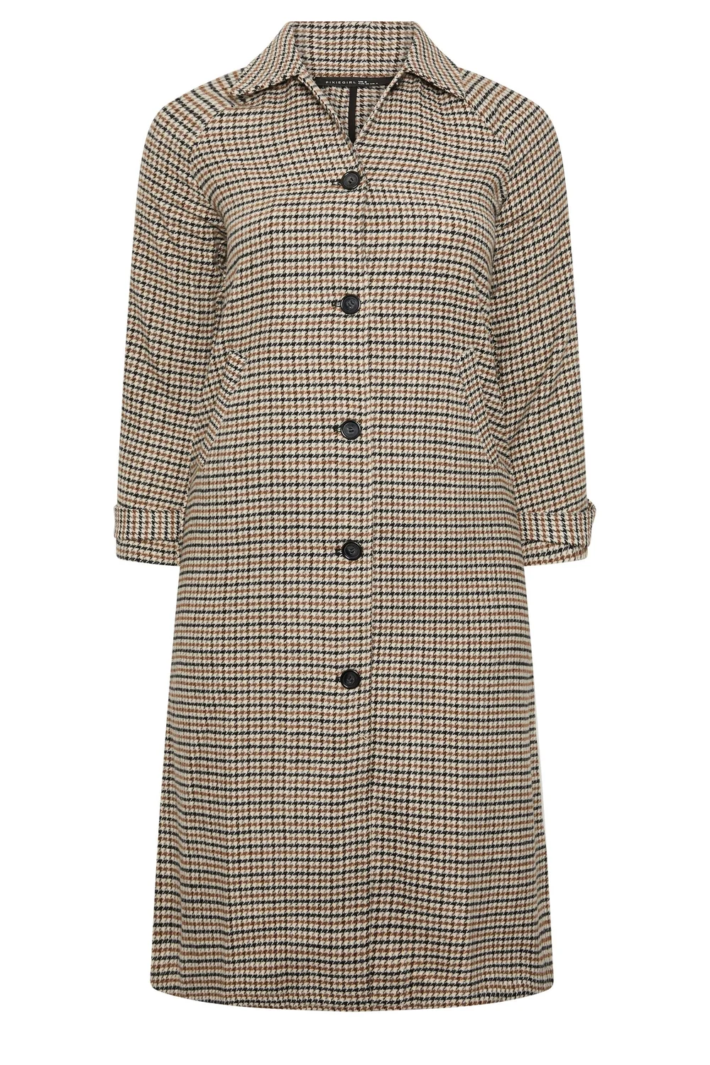 PixieGirl Petite Brown Check Maxi Coat - 18 Image 2