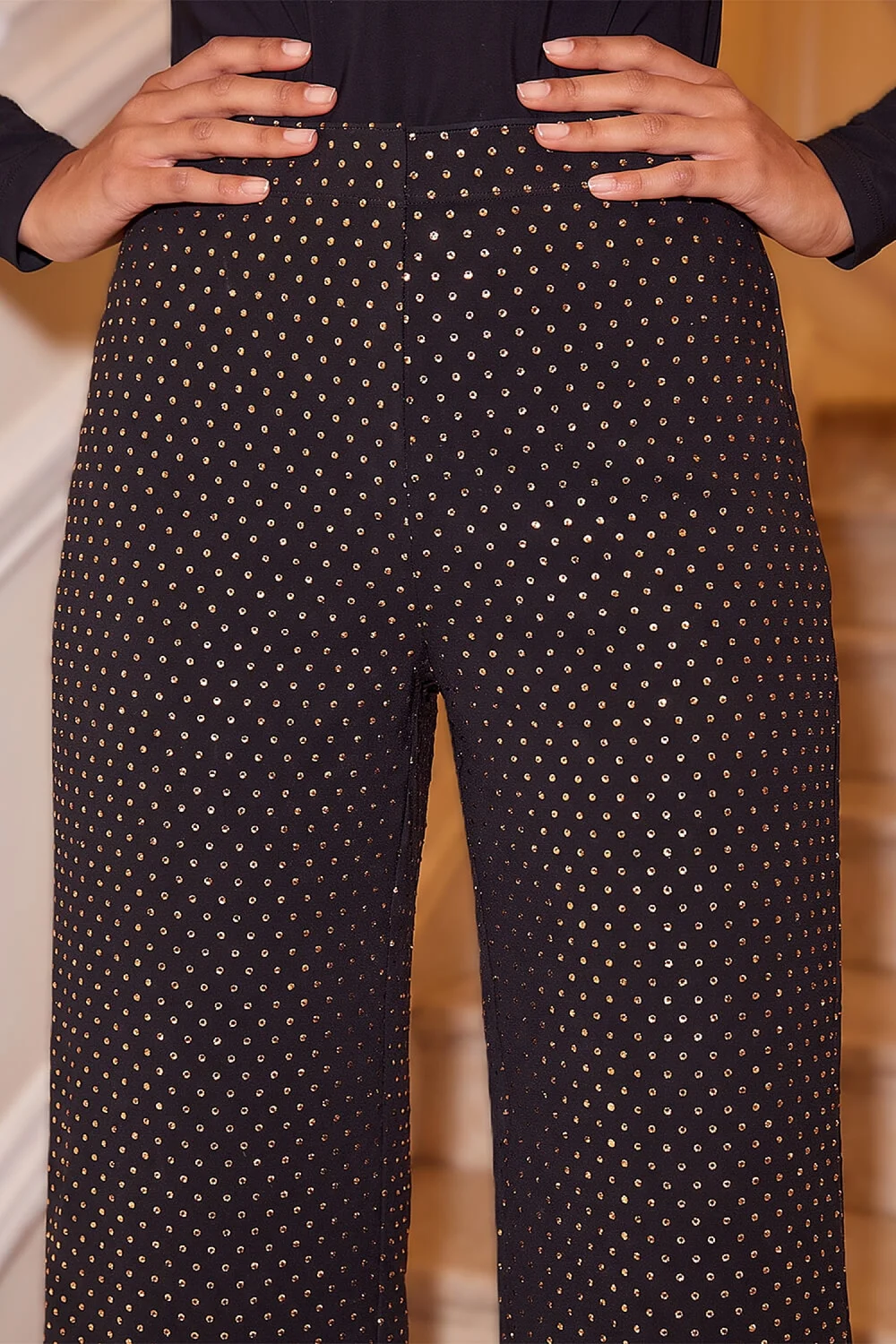 Roman Black Sparkle Spot Trouser - 14 Image 4