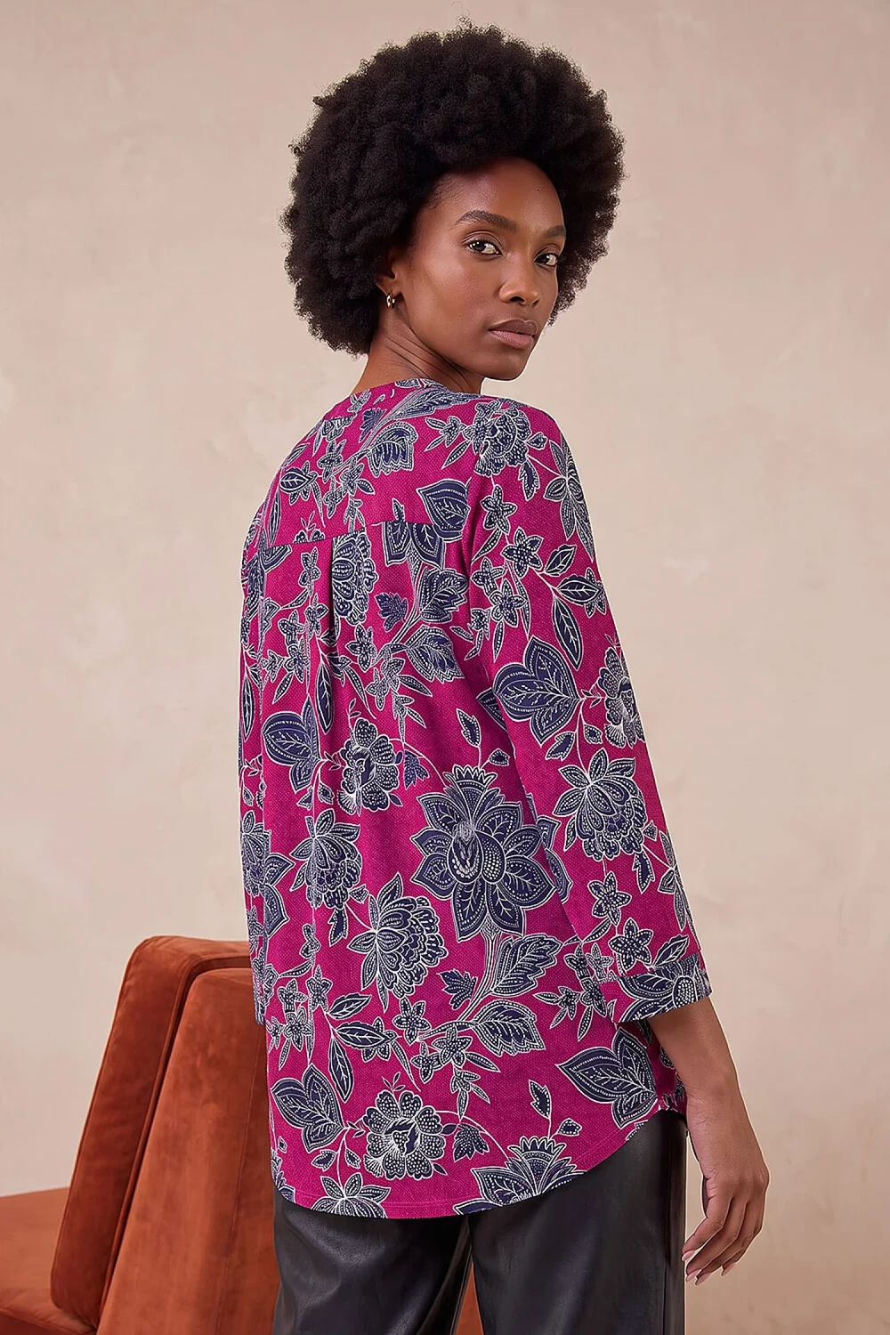 Roman Pink Floral Puff Print Jersey Shirt - 20 Image 4
