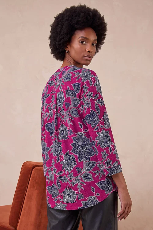 Roman Pink Floral Puff Print Jersey Shirt - 20 Image 4