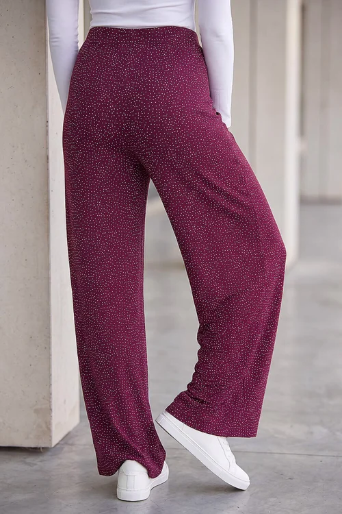 Roman Burgundy All Over Spot Print Trouser - 14 Image 3