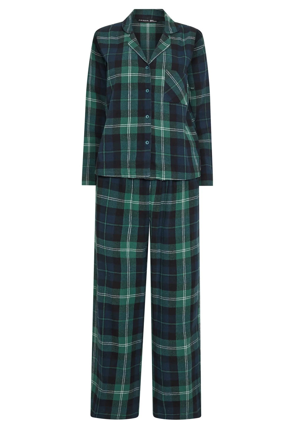 PixieGirl Petite Green Check Long Sleeve Cotton Pyjamas - 6-8 Image 5