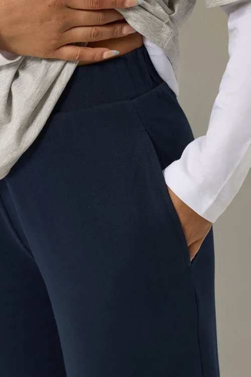 PixieGirl Petite Navy Blue Wide Leg Joggers - 16 Image 4