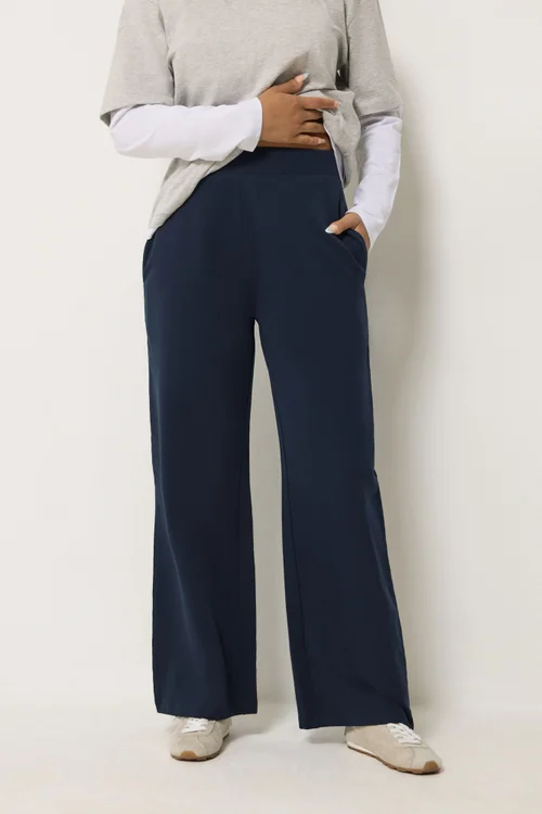PixieGirl Petite Navy Blue Wide Leg Joggers - 16 Image 2