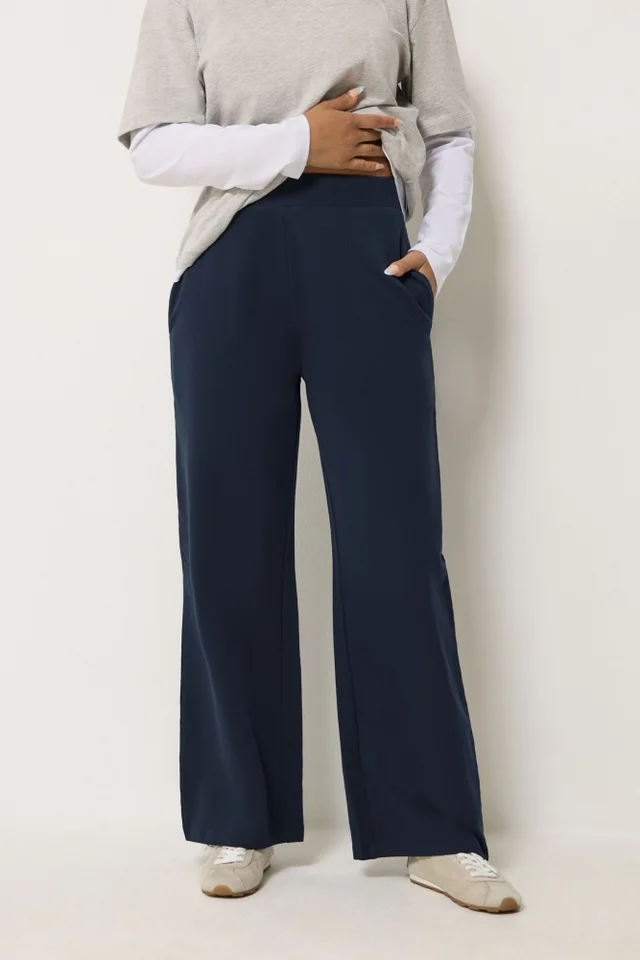 PixieGirl Petite Navy Blue Wide Leg Joggers