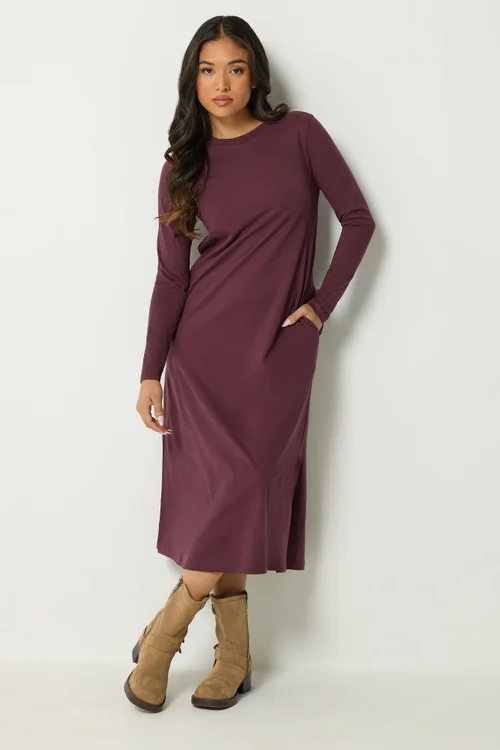 PixieGirl Petite Burgundy Red Long Sleeve Maxi Dress - 14 Image 3
