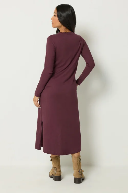 PixieGirl Petite Burgundy Red Long Sleeve Maxi Dress - 14 Image 4