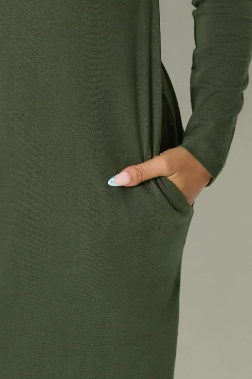 PixieGirl Petite Olive Green Long Sleeve Maxi Dress - 18 Image 4