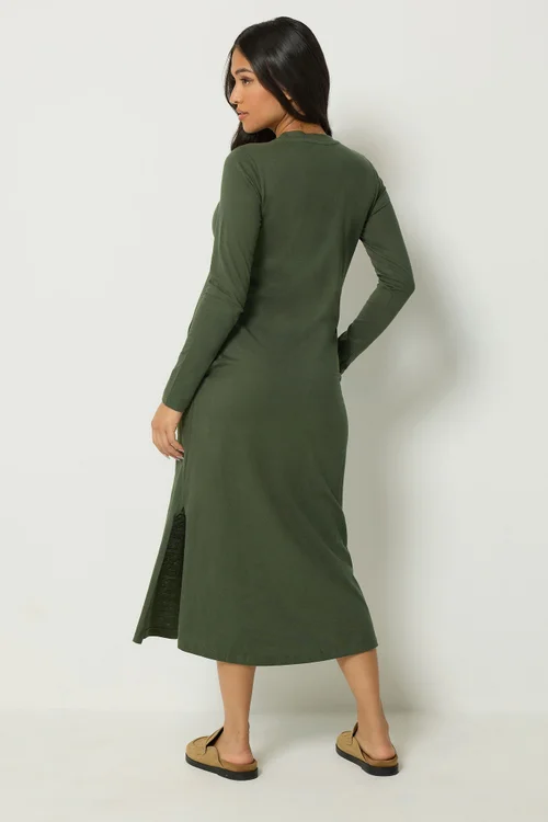 PixieGirl Petite Olive Green Long Sleeve Maxi Dress - 18 Image 3