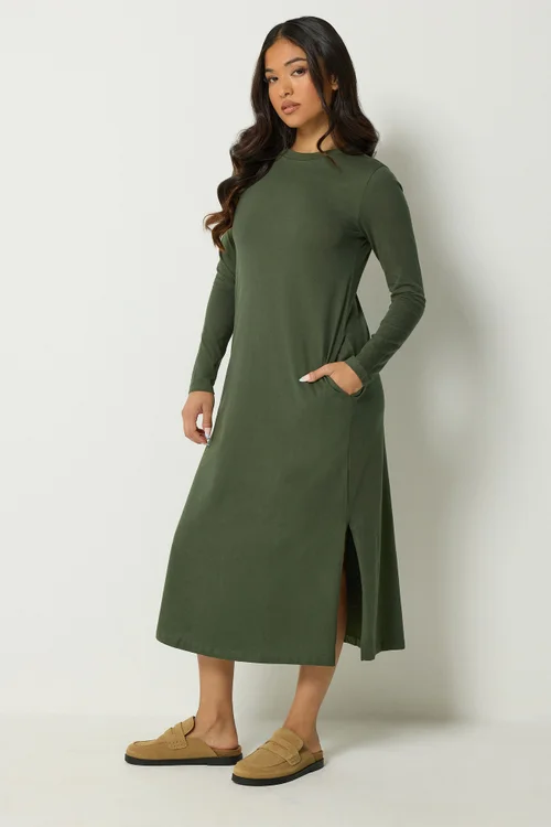 PixieGirl Petite Olive Green Long Sleeve Maxi Dress - 18 Image 1