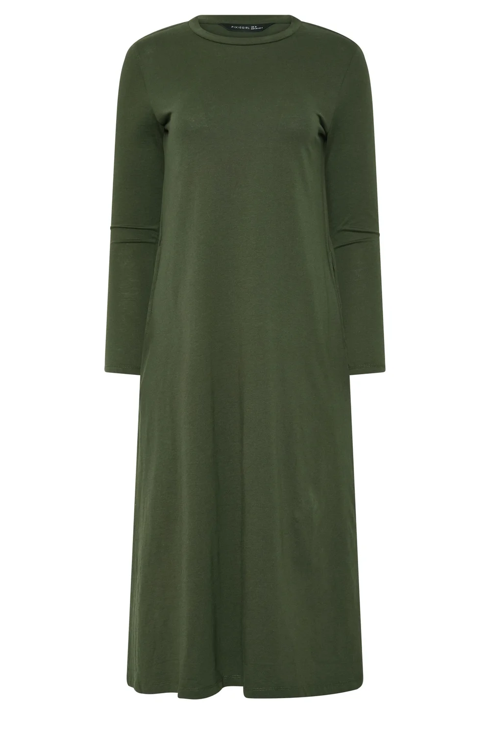PixieGirl Petite Olive Green Long Sleeve Maxi Dress - 18 Image 5