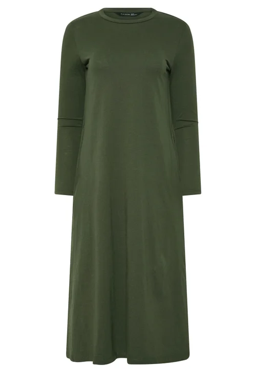 PixieGirl Petite Olive Green Long Sleeve Maxi Dress - 18 Image 5