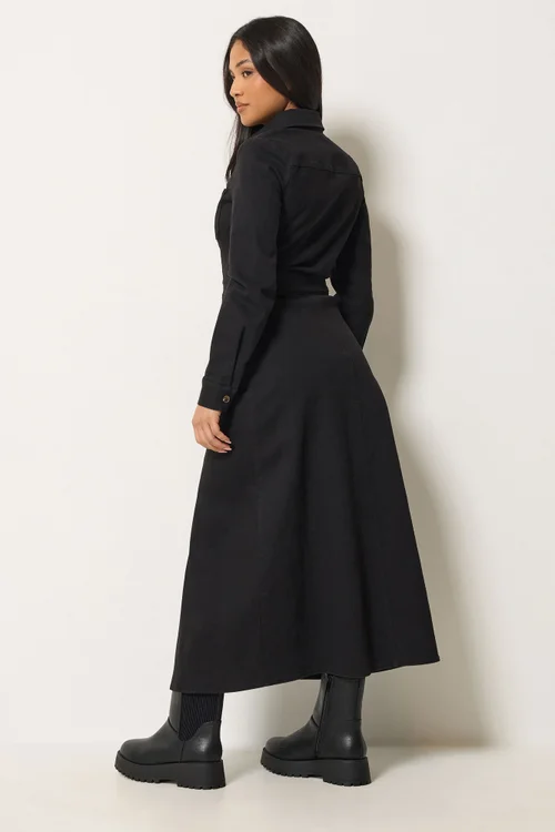 PixieGirl Petite Black Denim Maxi Dress - 6 Image 3