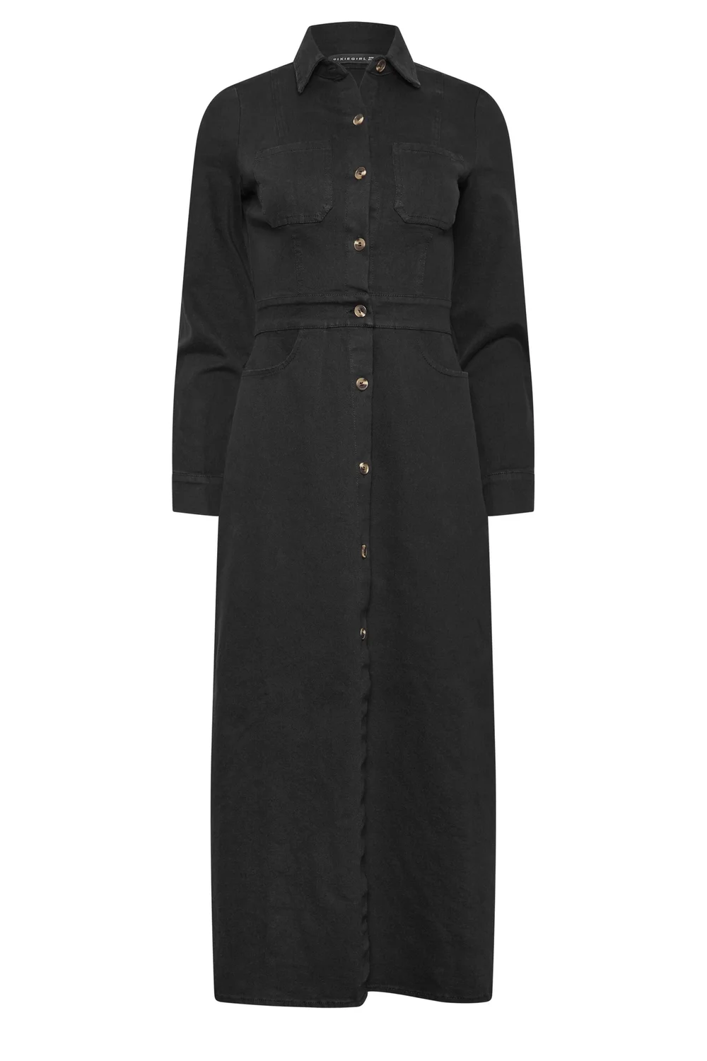 PixieGirl Petite Black Denim Maxi Dress - 6 Image 5