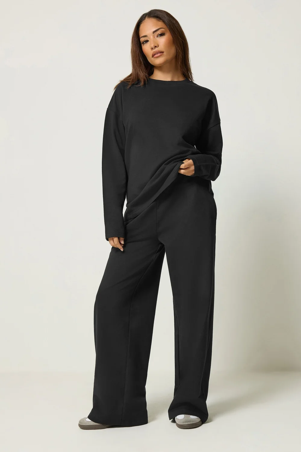 PixieGirl Petite Set Black Sweat Jersey Top & Joggers - 10/L27 Image 1