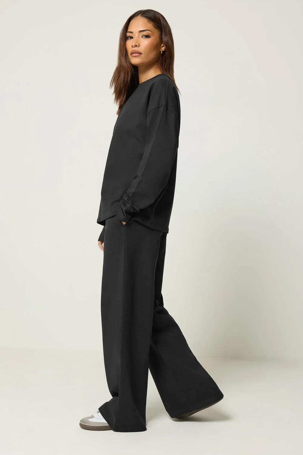 PixieGirl Petite Set Black Sweat Jersey Top & Joggers - 10/L27 Image 2