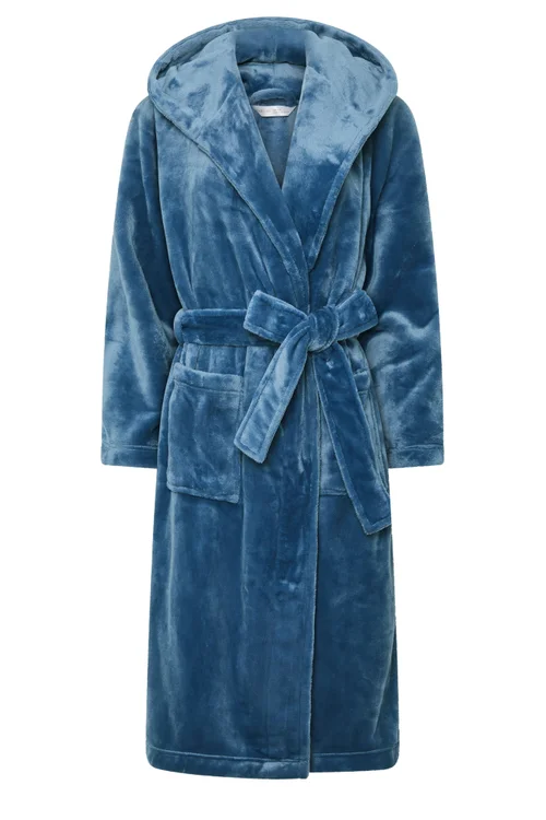 PixieGirl Petite Blue Super Luxe Hooded Dressing Gown - 16-18 Image 5
