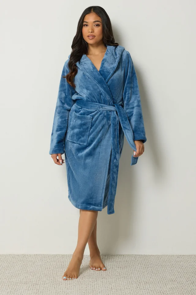 PixieGirl Petite Blue Super Luxe Hooded Dressing Gown