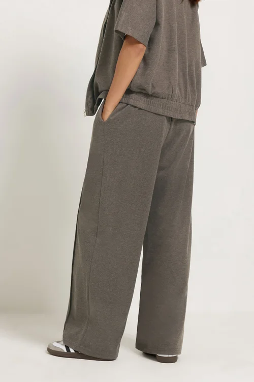 PixieGirl Petite Light Brown Brushed Pintuck Wide Leg Trousers - 10/L27 Image 4