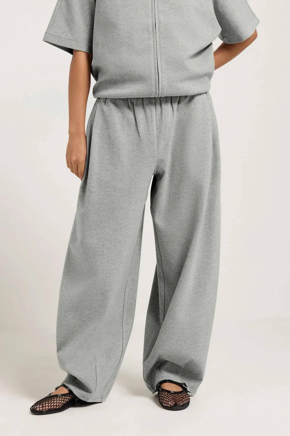 PixieGirl Petite Grey Brushed Barrel Leg Trousers - 10 Image 2
