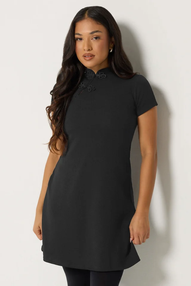 PixieGirl Petite Black Tang Mini Skater Dress