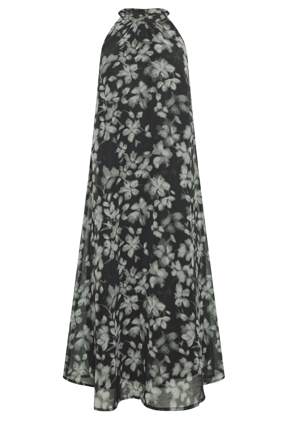 PixieGirl Petite Black Floral Halter Midi Dress - 10 Image 5