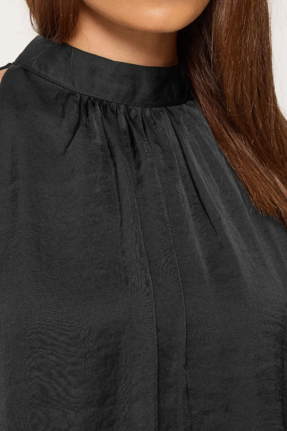 PixieGirl Petite Black Halter Neck Satin Dress - 12 Image 4